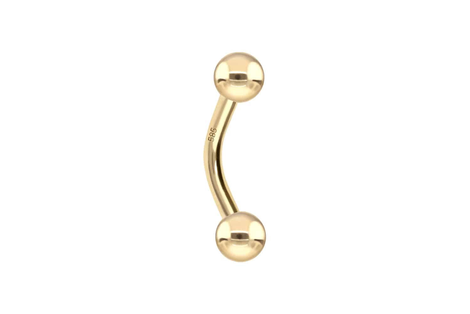 PIERCINGLINE Bauchnabelpiercing 14/18 Karat Gold Banane (Bananen, 1-tlg)