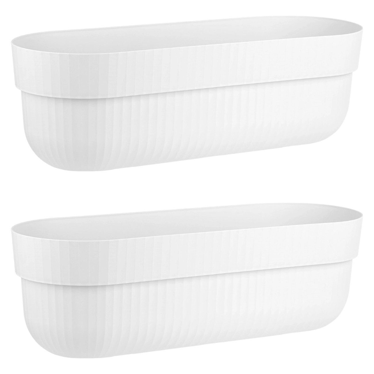 Engelland Blumenkasten mit Wasserspeicher/Drainagesystem und Abstandshalter (Vorteils-Set, 2 St), Blumentopf, 50 cm, PP-Kunststoff, Balkonkasten, länglich, formstabil