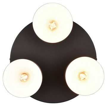 TRIO Leuchten Deckenleuchte AGUDO, 3-flammig, Braun, Schwarz, Metall, Ø 24 cm, ohne Leuchtmittel, Deckenlampe