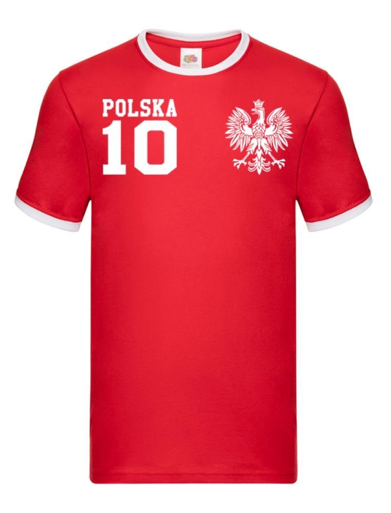 T-Shirt Herren Polen Polska Sport Trikot Fußball Weltmeister WM Europa EM
