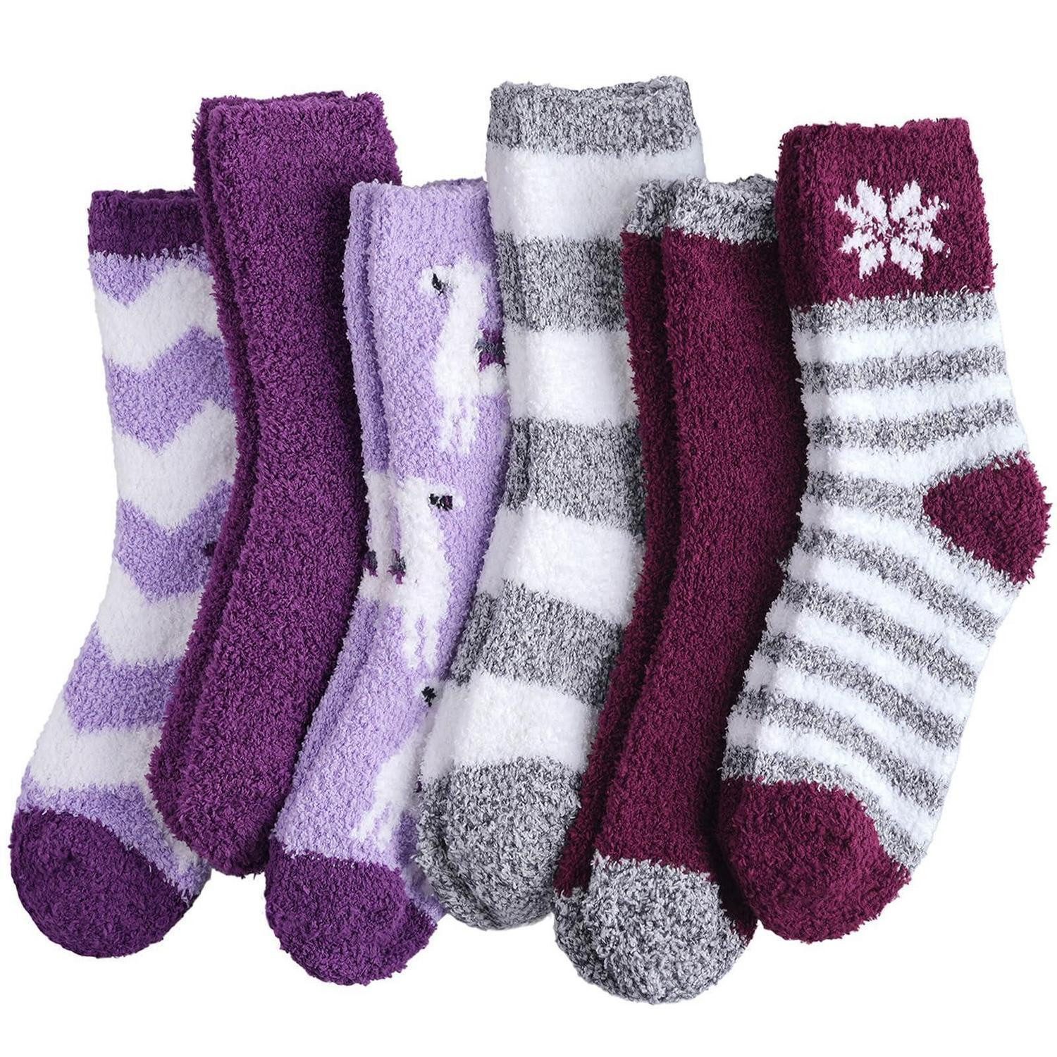 LuxusKollektion Kuschelsocken Kuschelsocken Damen Lila 36-42 Winterwarm