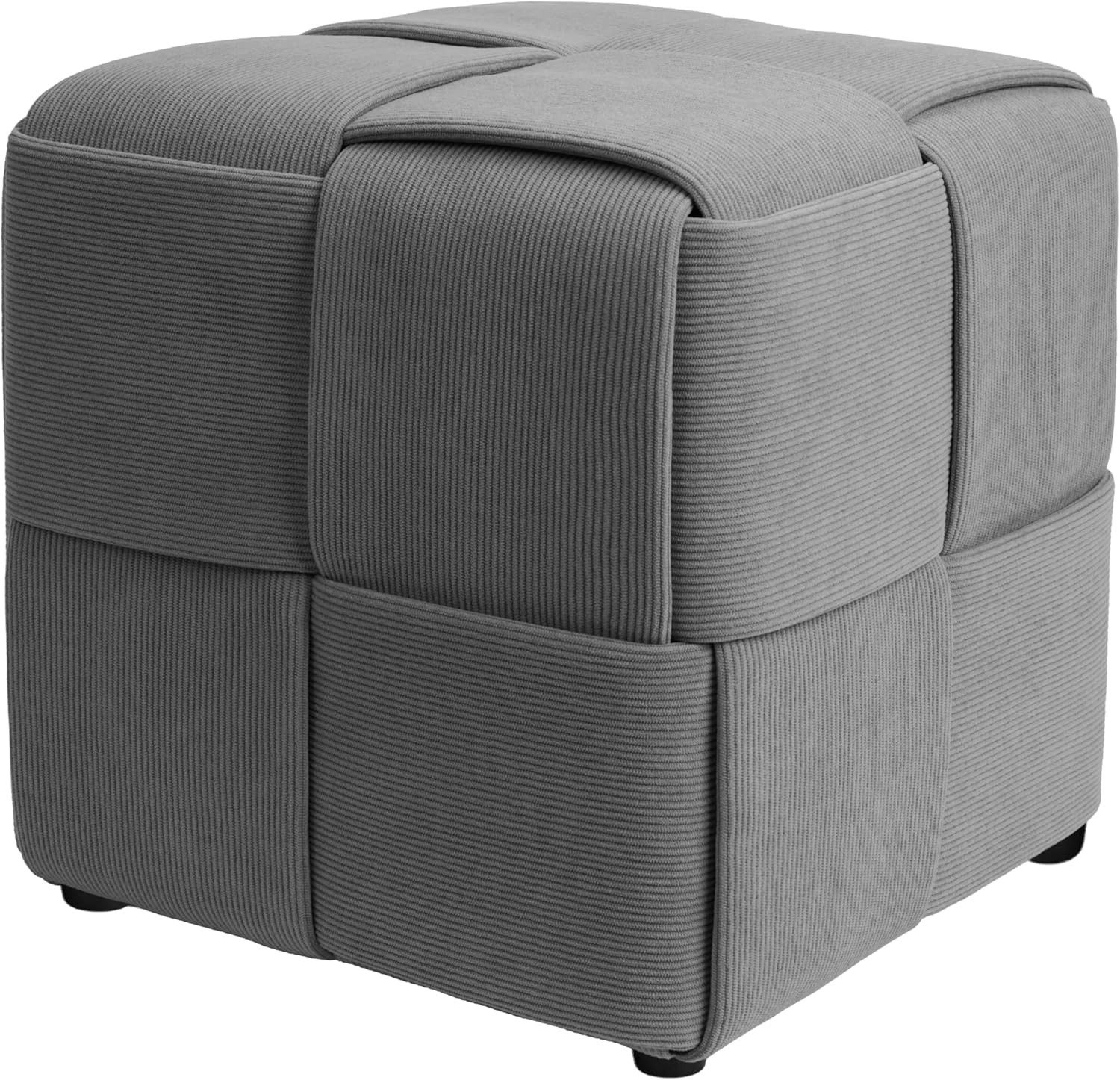 Zedelmaier Sitzhocker Würfel Cord, Sitzcube Ottoman, Fußhocker aus Cordstoff