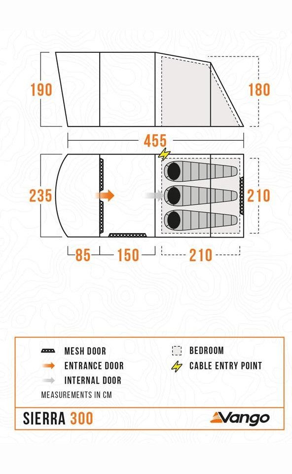 Vango Tunnelzelt Vango Sierra 300 Familienzelt (14,7 kg)