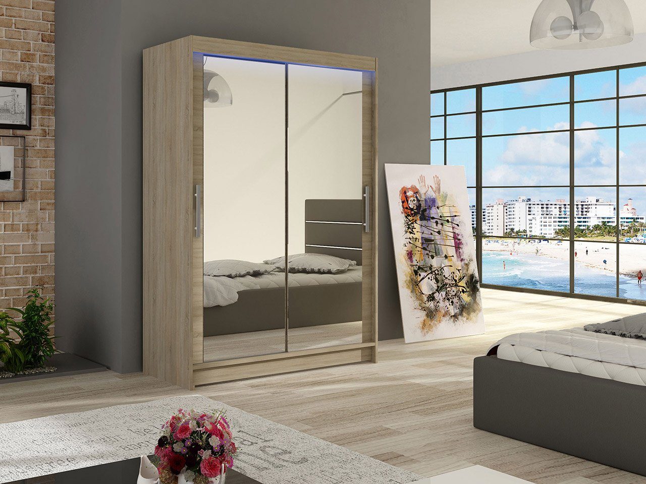 MIRJAN24 Kleiderschrank Miami VII (mit Spiegel, günstig online kaufen