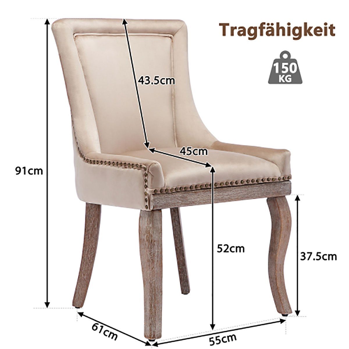 2 St) DOTMALL Esszimmerstuhl Stuhl Luxuriös Wohnzimmerstuhl, (Küchenstuhl
