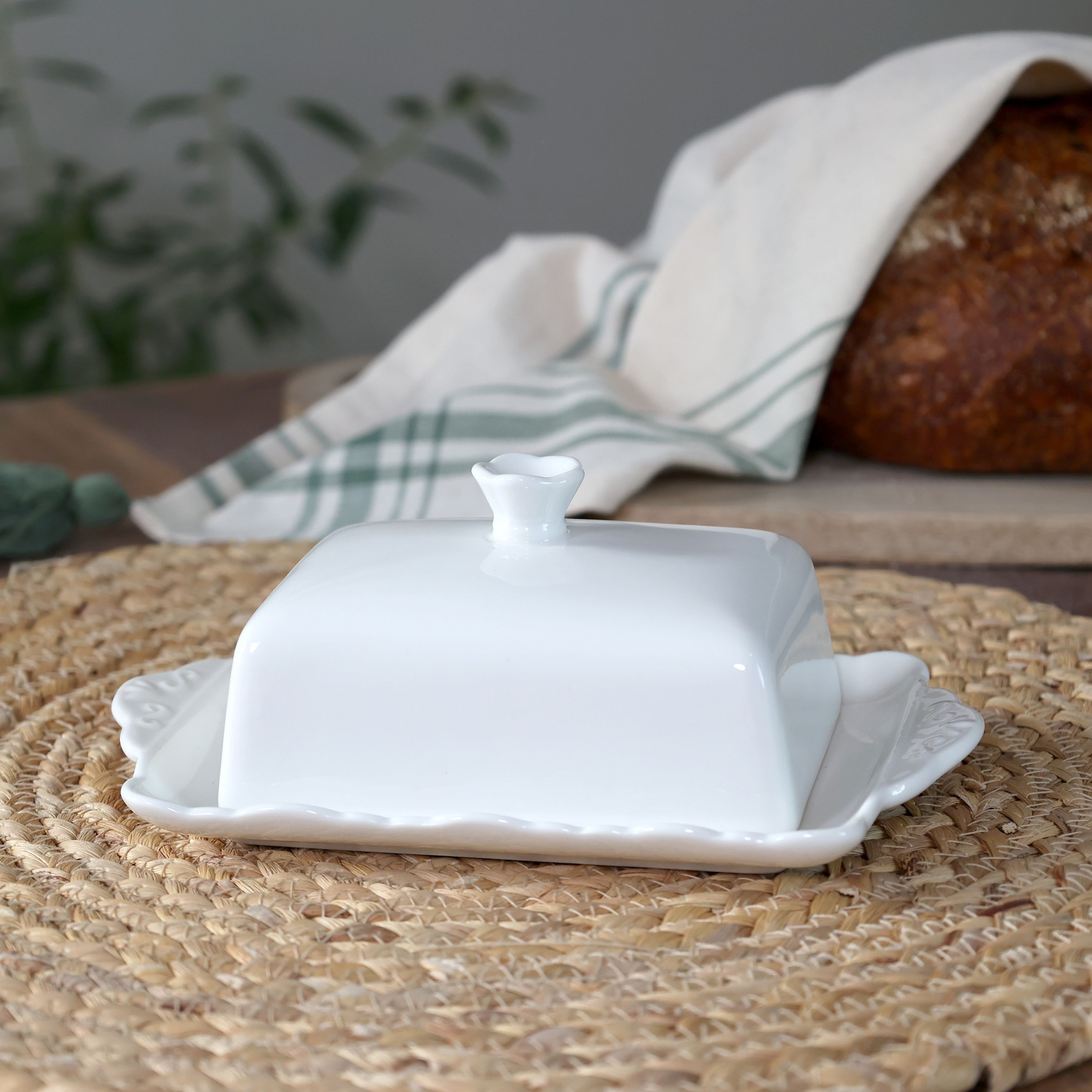 Chic Antique Butterdose Chic Antique - Butterdose Butterschale "Provence" Porzellan Weiß