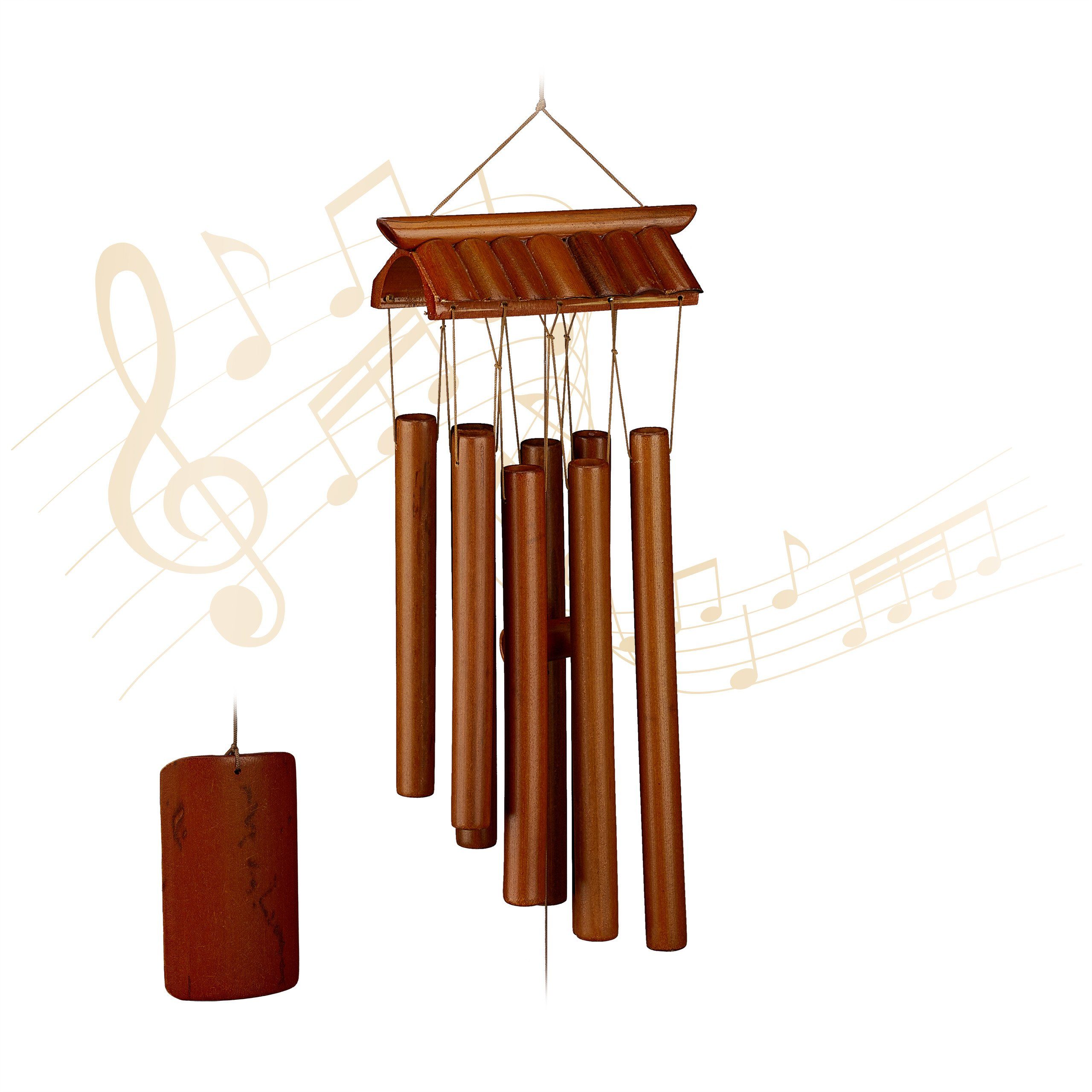 Cohasset Gifts Windspiel Aus Bambus – Handgebeizt, Groß (114 Cm), Mit Warmem Klang, Für Garten & Terrasse