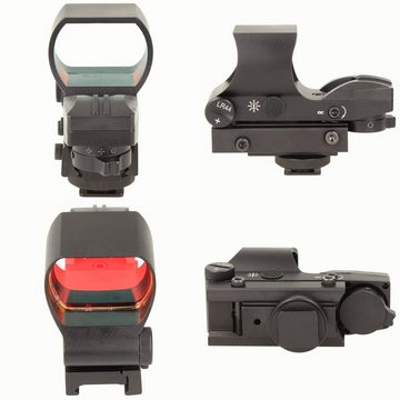 Minadax Aufstecksucher Red Dot Punkt Visier für große Kameras + Adapter 40mm Sichtfeld