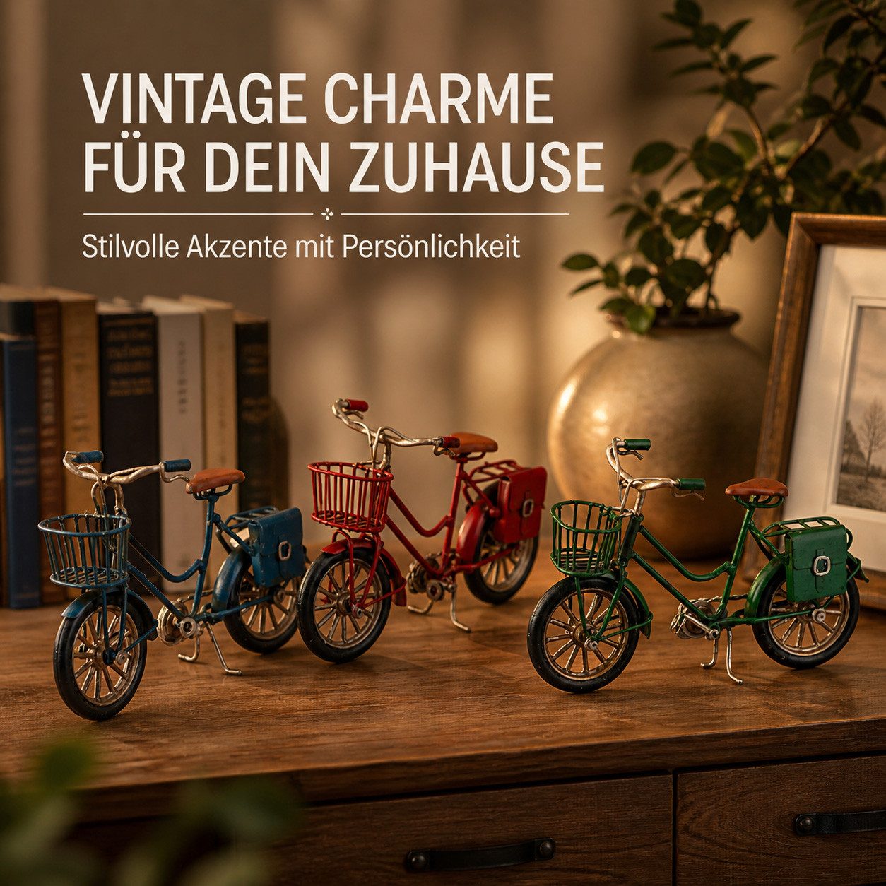 formano Sammelfigur 3er Set Mini Deko Fahrrad Metall Vintage handgefertigt Geldgeschenk