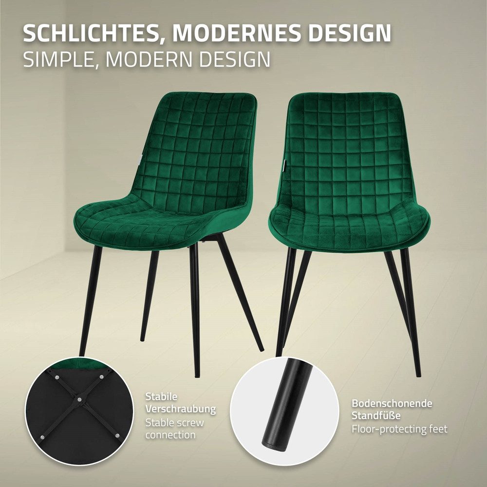 ML-DESIGN Polsterstuhl Esszimmerstühle mit Rückenlehne moderne Design Lounge mit Metallbeinen (6 St), Wohnzimmerstuhl Esstischstühle 6er Set Küchenstuhl Samt – Bild 3 von 5