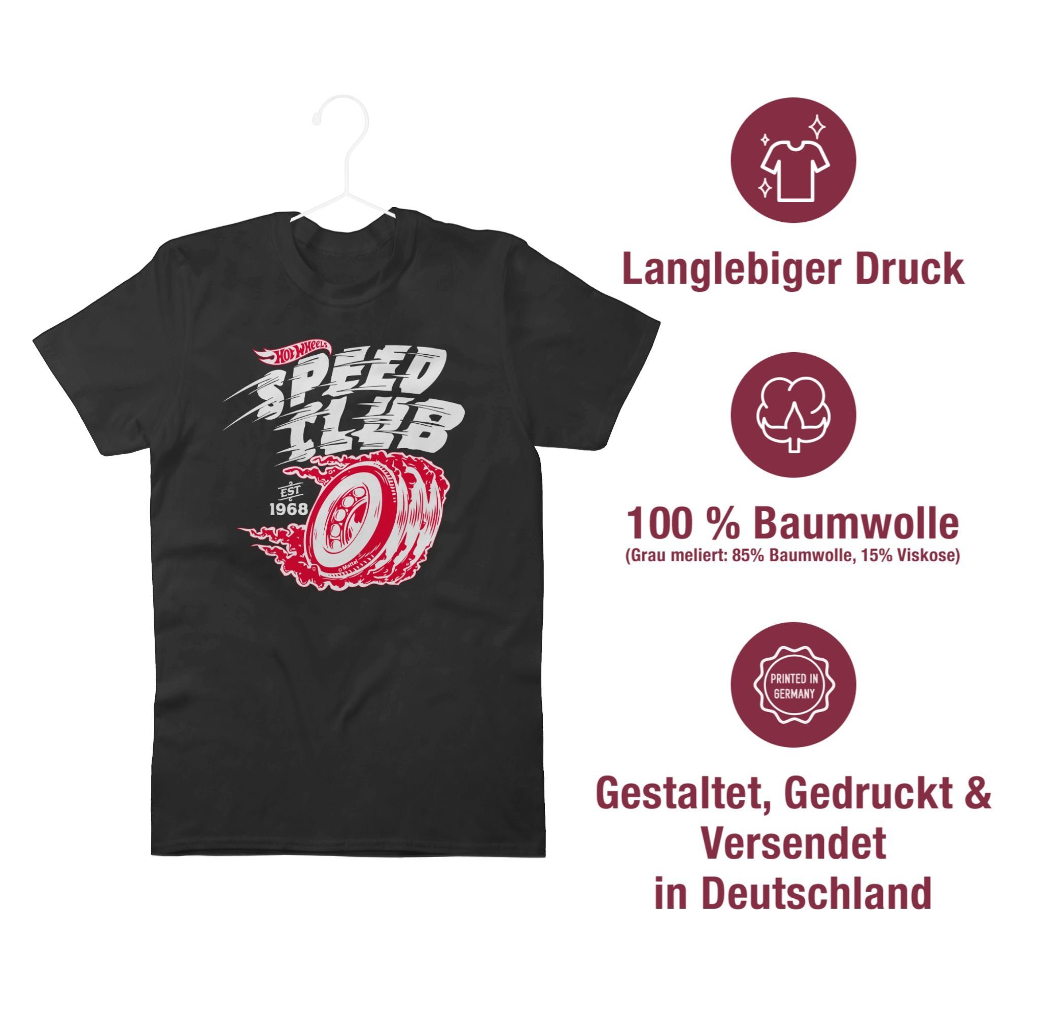 Speed - Club Herren Hot weiß/rot Schwarz T-Shirt Wheels Shirtracer 02