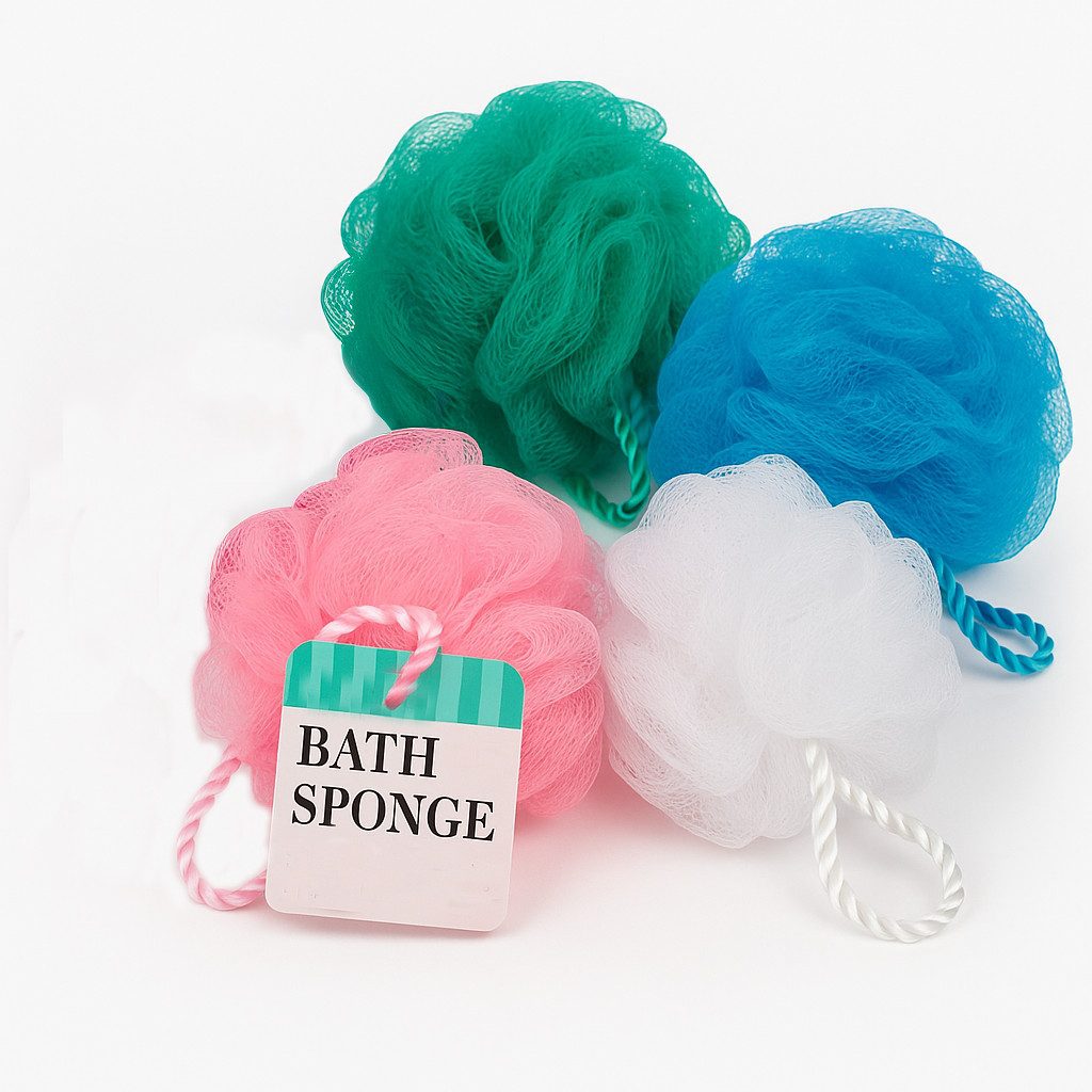 what the shop Duschschwamm Badeschwamm Nylon 12 cm einzeln oder 5er-Set Massage Peeling Dusche, Sanfte Reinigung & Pflege für jeden