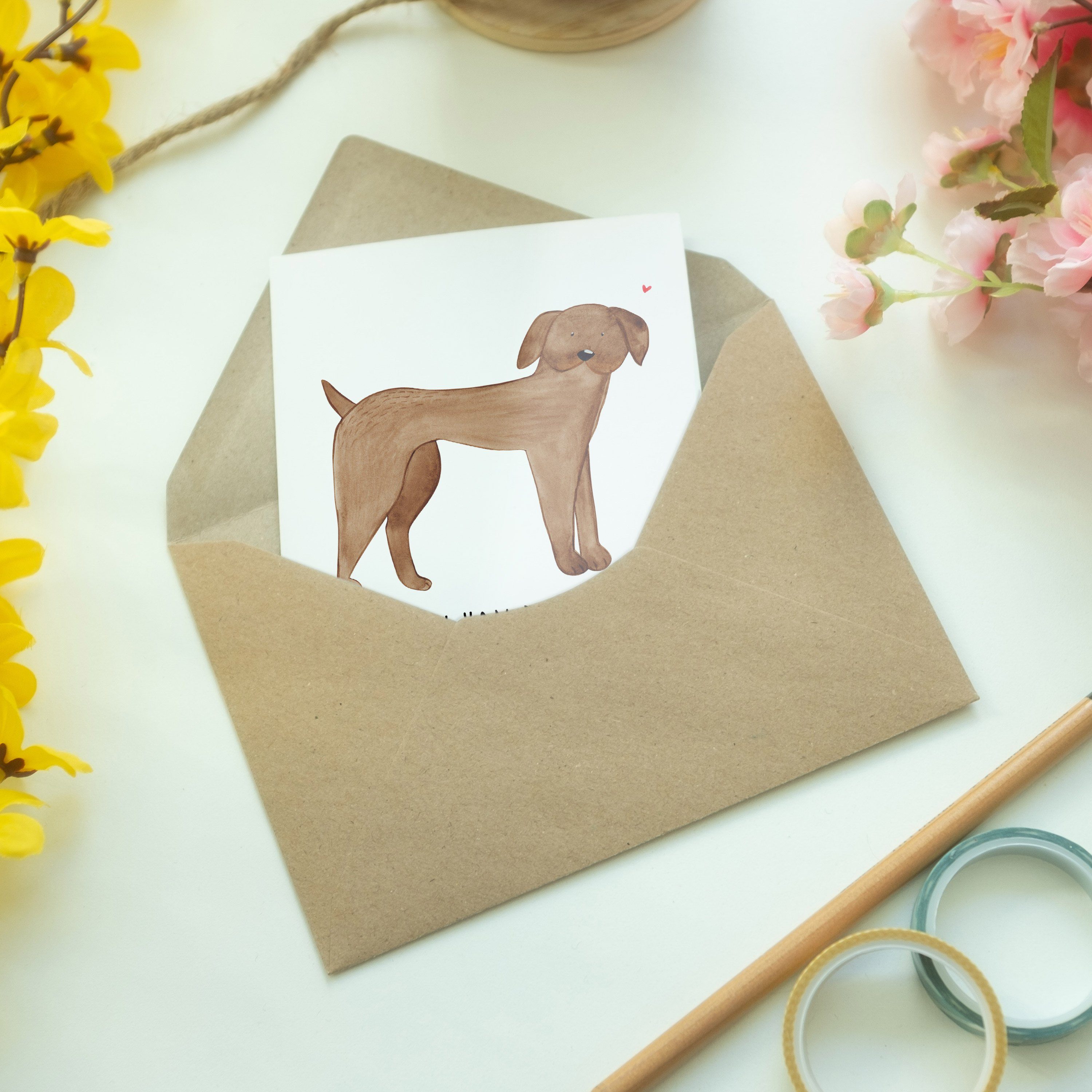 Mr. & Mrs. Panda Grußkarte Weiß Geschenk, Hochzeitskarte, - Klappkarte, Hund E Haustier, Dogge 
