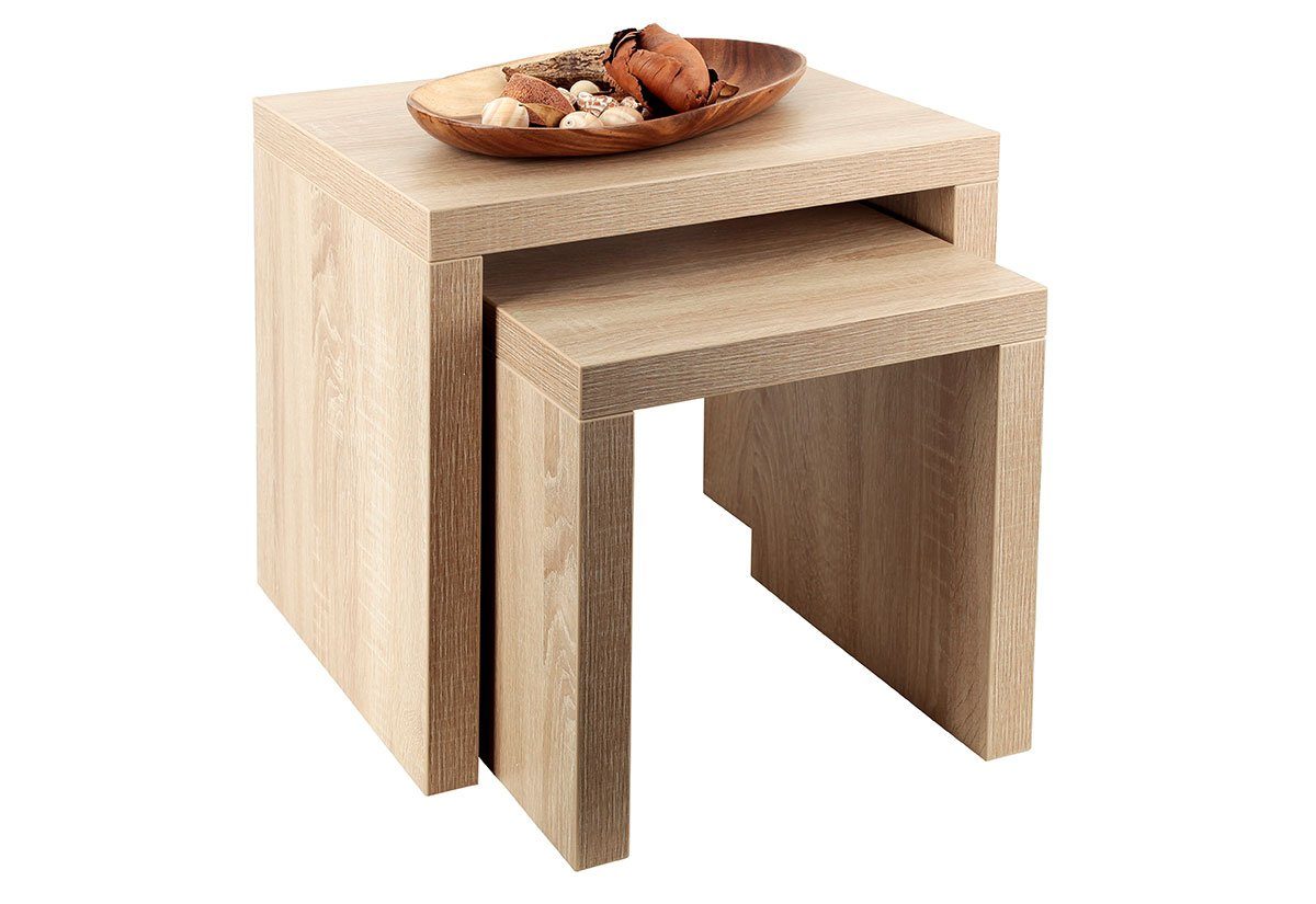 Levandeo® Couchtisch, 2 Satztisch Sonoma Eiche günstig online kaufen
