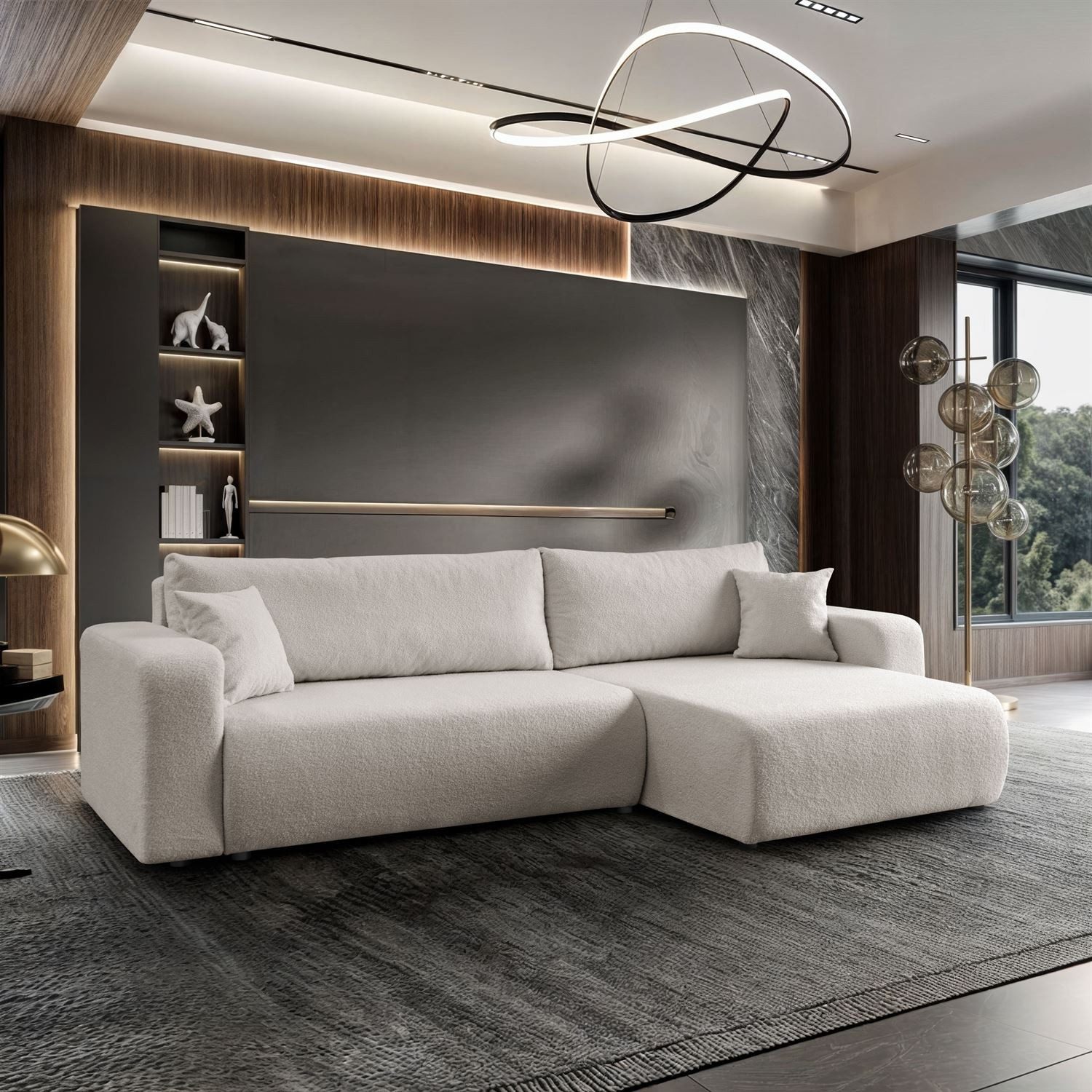 Lookway Ecksofa VESPO XL Moderne Wohnlandschaft in L-Form mit Schlaffunktio günstig online kaufen