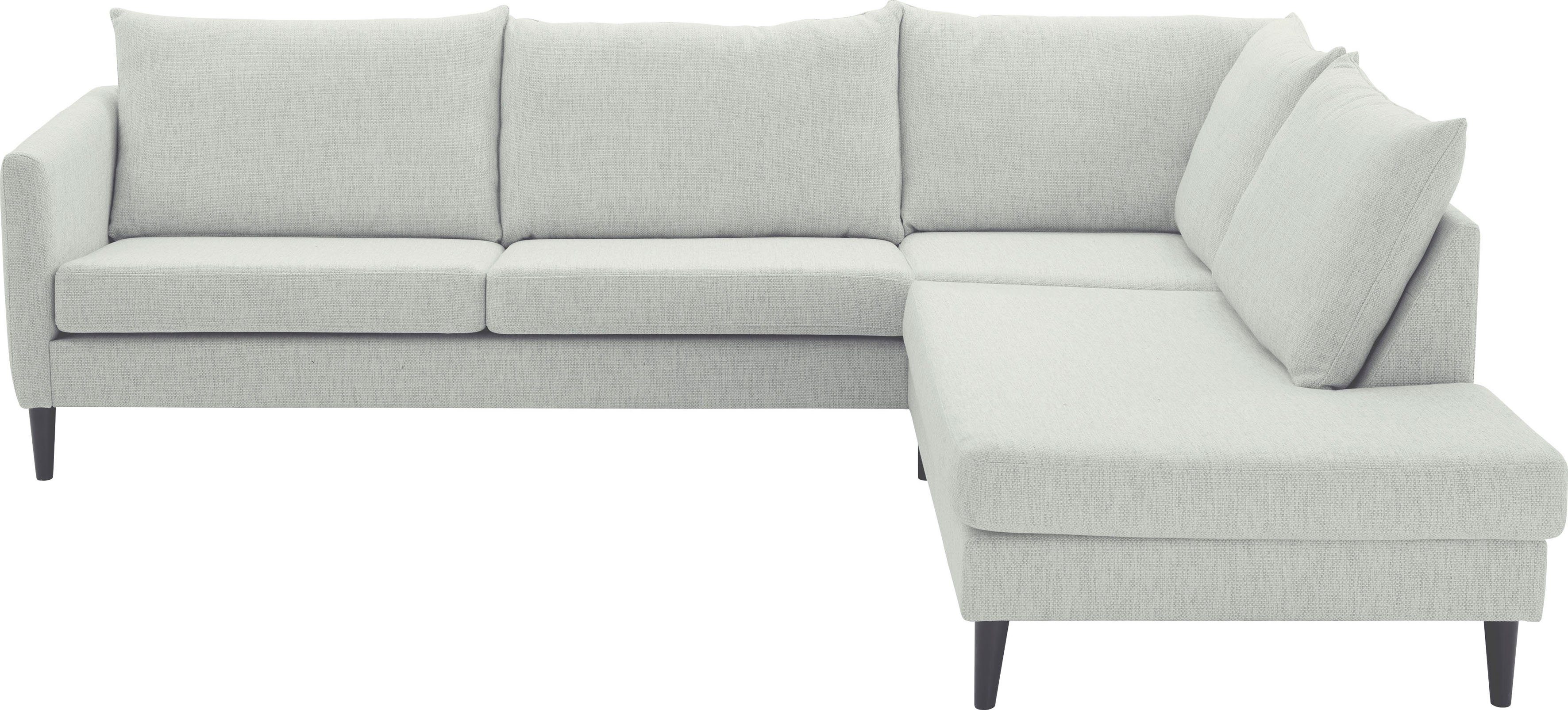 ATLANTIC home collection Ecksofa Rekvik L-Form, mit Wellenunterfederung, mit Massivholzfüßen