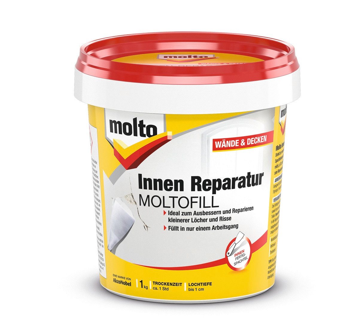 MOLTO Spachtelmasse MOLTO Moltofill Fertigspachtel Innen 1 Kg