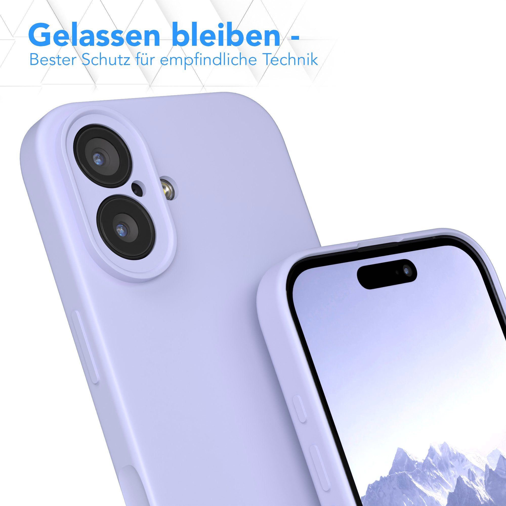 EAZY CASE Handyhülle für Apple iPhone 17 Hülle Silikon 6,3 Zoll, Silikonhülle stoßfest Smart Slimcover Case Dünn Blau Lila – Bild 4 von 5