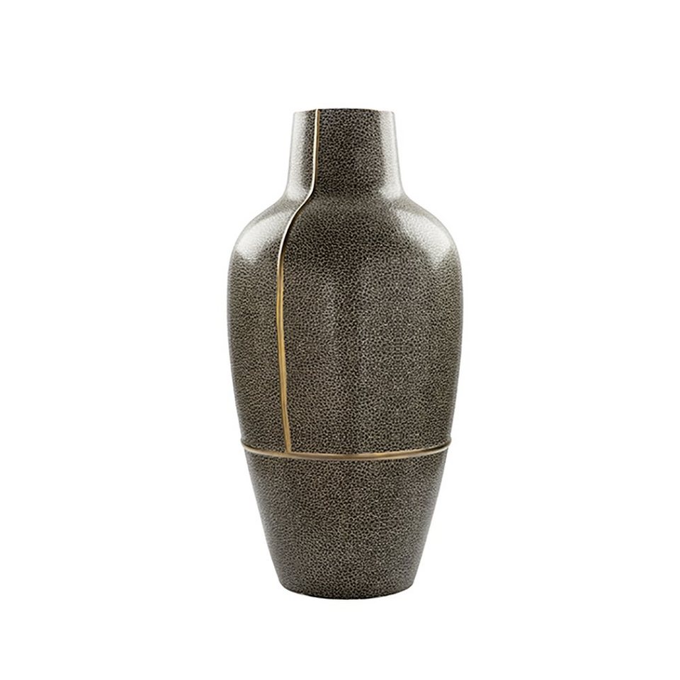 Fink Dekovase FINK Vase Favora - gold-grau-schwarz - H. 66cm x D. 33cm