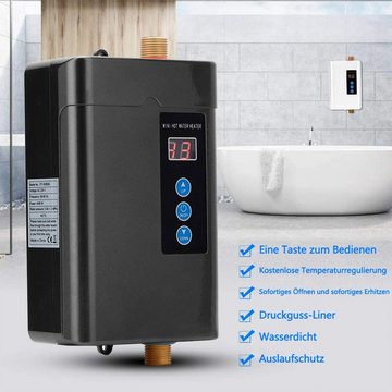 BEARSU Wasserkocher Warmwasserbereiter, elektrischer Mini-Haushaltswasserbereiter Durchlauferhitzer Durchlauferhitzer Heizungsmaschine Durchlauferhitzer (EU-Stecker Schwarz)