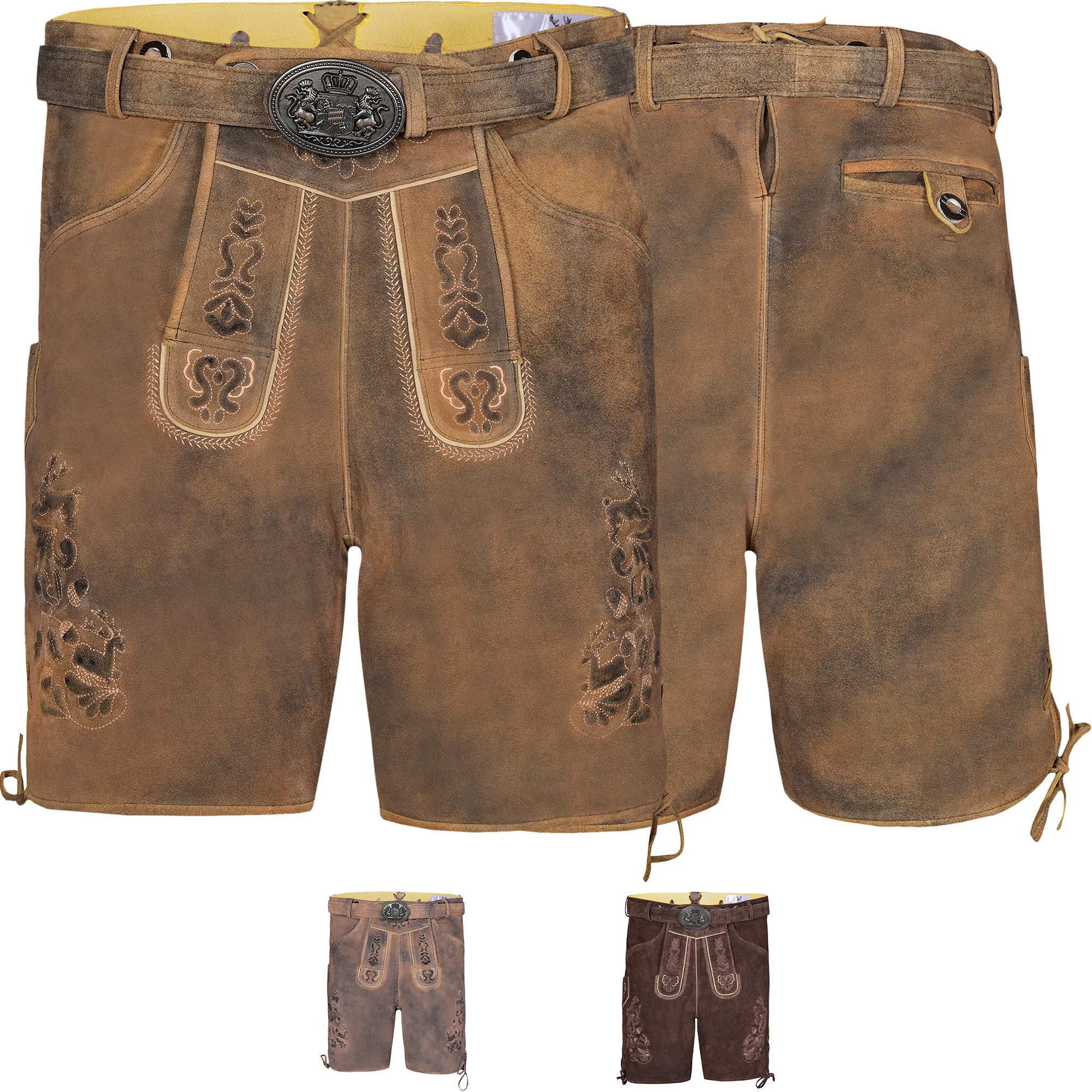 German Wear Trachtenlederhose GW722 kurze Lederhosen Hans 100% Nappa-Wildle günstig online kaufen