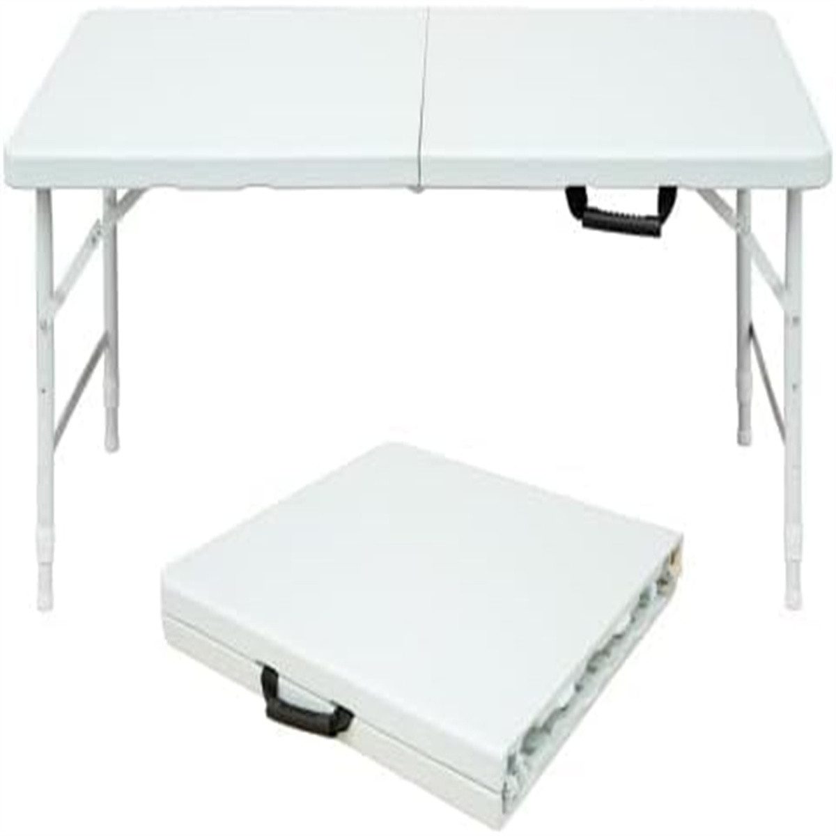 GarveeMore Klapptisch Klapptisch 4FT, tragbarer Kunststoff mit Griff, Rutschschutzfüße