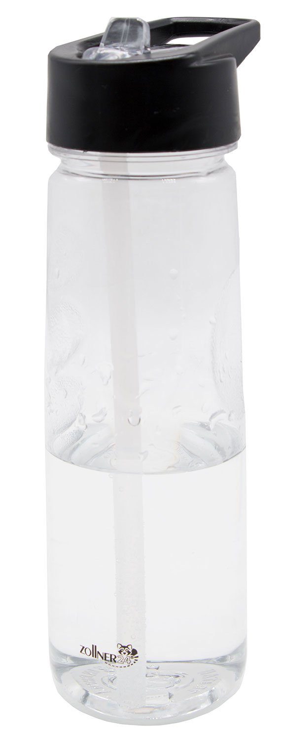 ZOLLNER24 Trinkflasche, BPA-frei, 650 ml, ausklappbares Mundstück mit Strohhalm