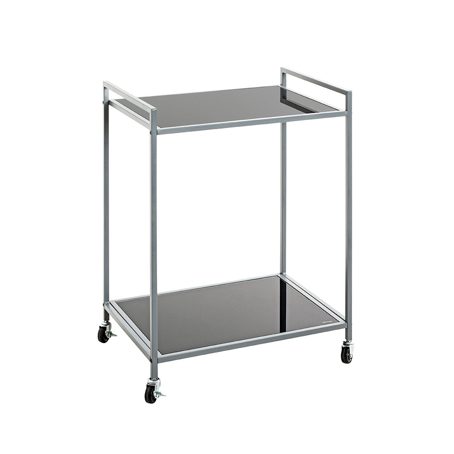 Beistelltisch MELBOURNE 2 Tisch - grau - Metall, Sicherheitsglas - H. 69cm x B. 50cm