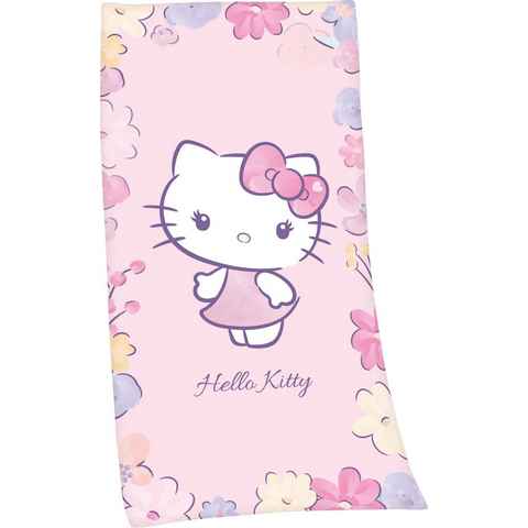 Hello Kitty Badetuch Hello Kitty, Velours (1-St), hochfarbig bedruckt