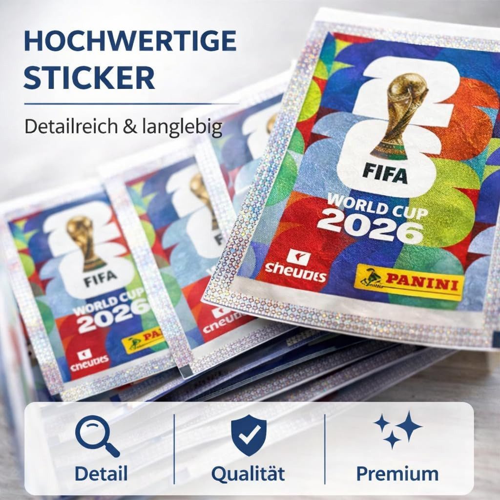 TK Gruppe Stickerbuch XXL Sammelset WM 2026 - Panini Sticker Album, Spielplan Blumenkette