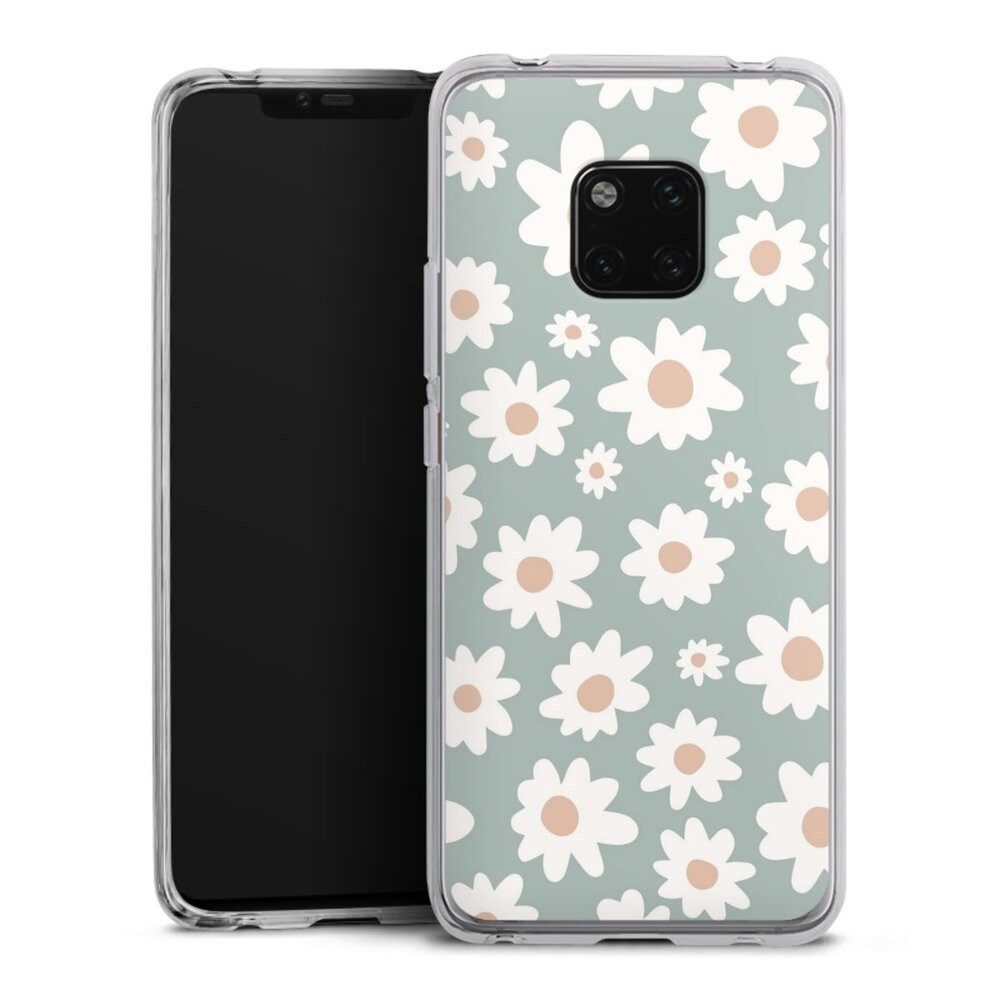 DeinDesign Handyhülle Gänseblume Muster Blumen Daisy Flower Seamless Pattern Green, Huawei Mate 20 Pro Silikon Hülle Bumper Case Handy Schutzhülle