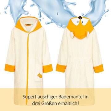 Smithy Kinderbademantel Fuchs mit Druckknopfverschluss, Frottee, Kapuze, Knöpfe, made in Europe