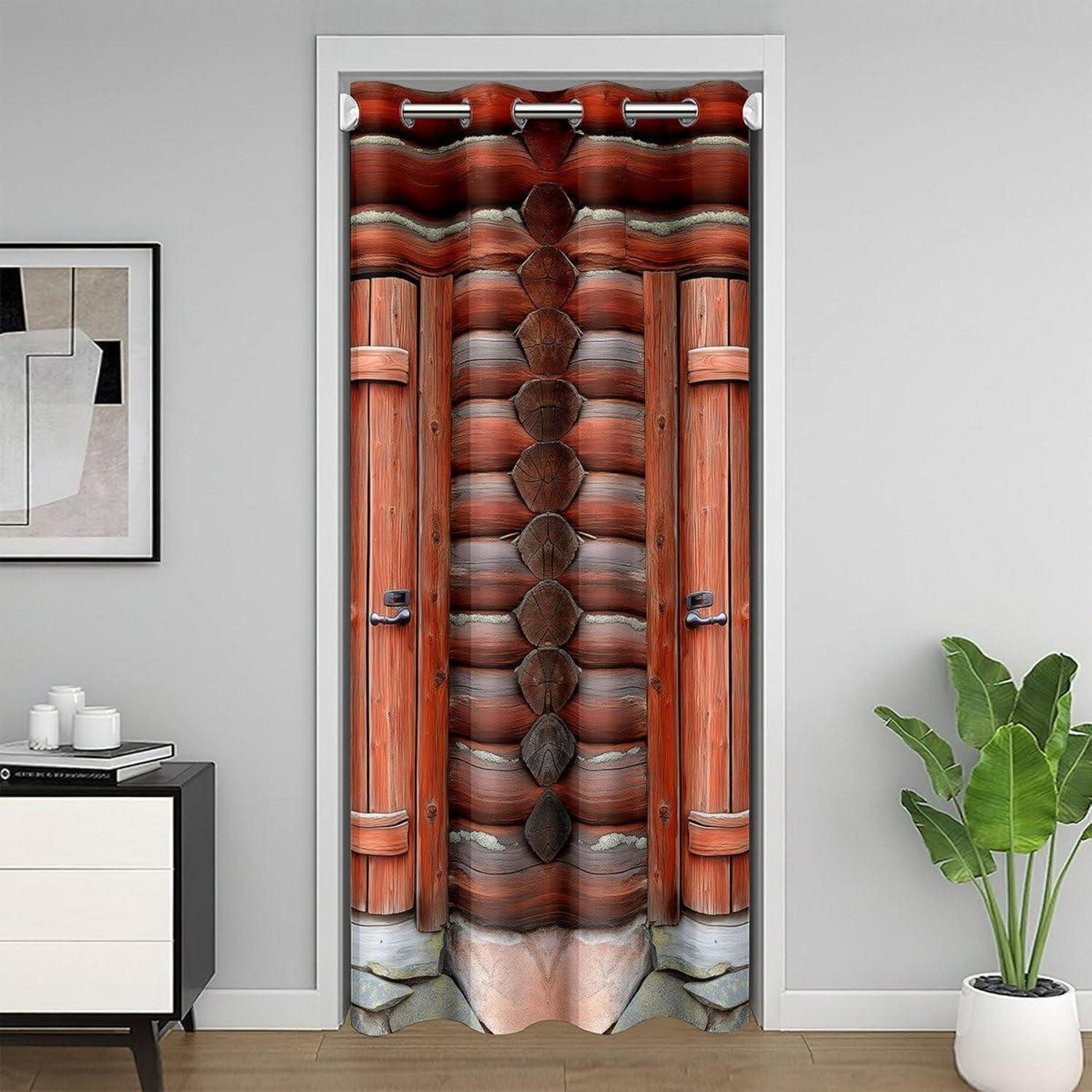 LuxusKollektion Türvorhang Türvorhang Holzmuster 106x203cm (1 St)