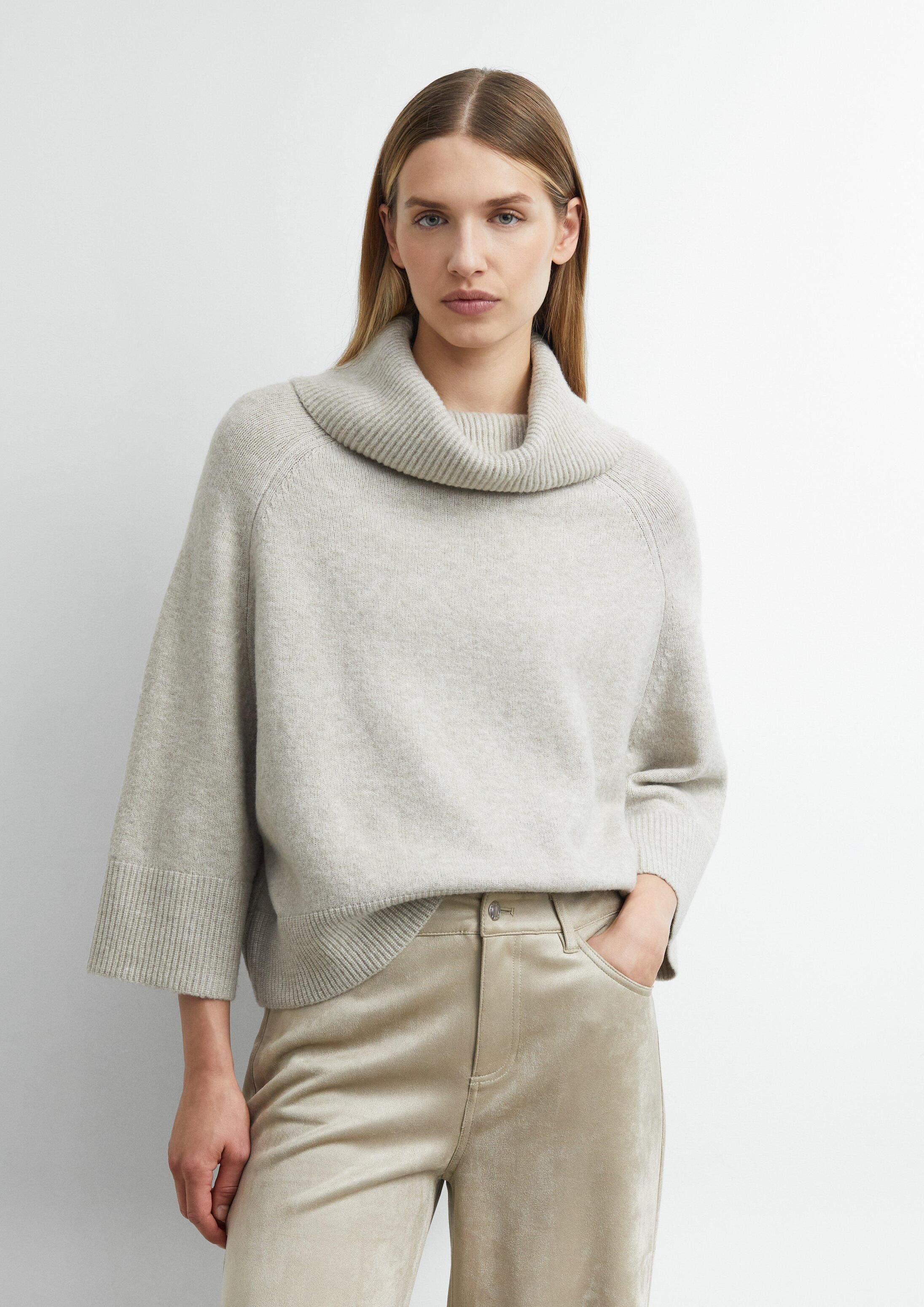 comma 3/4 Arm-Pullover Strickjacke Poncho-Pullover mit weitem Kragen