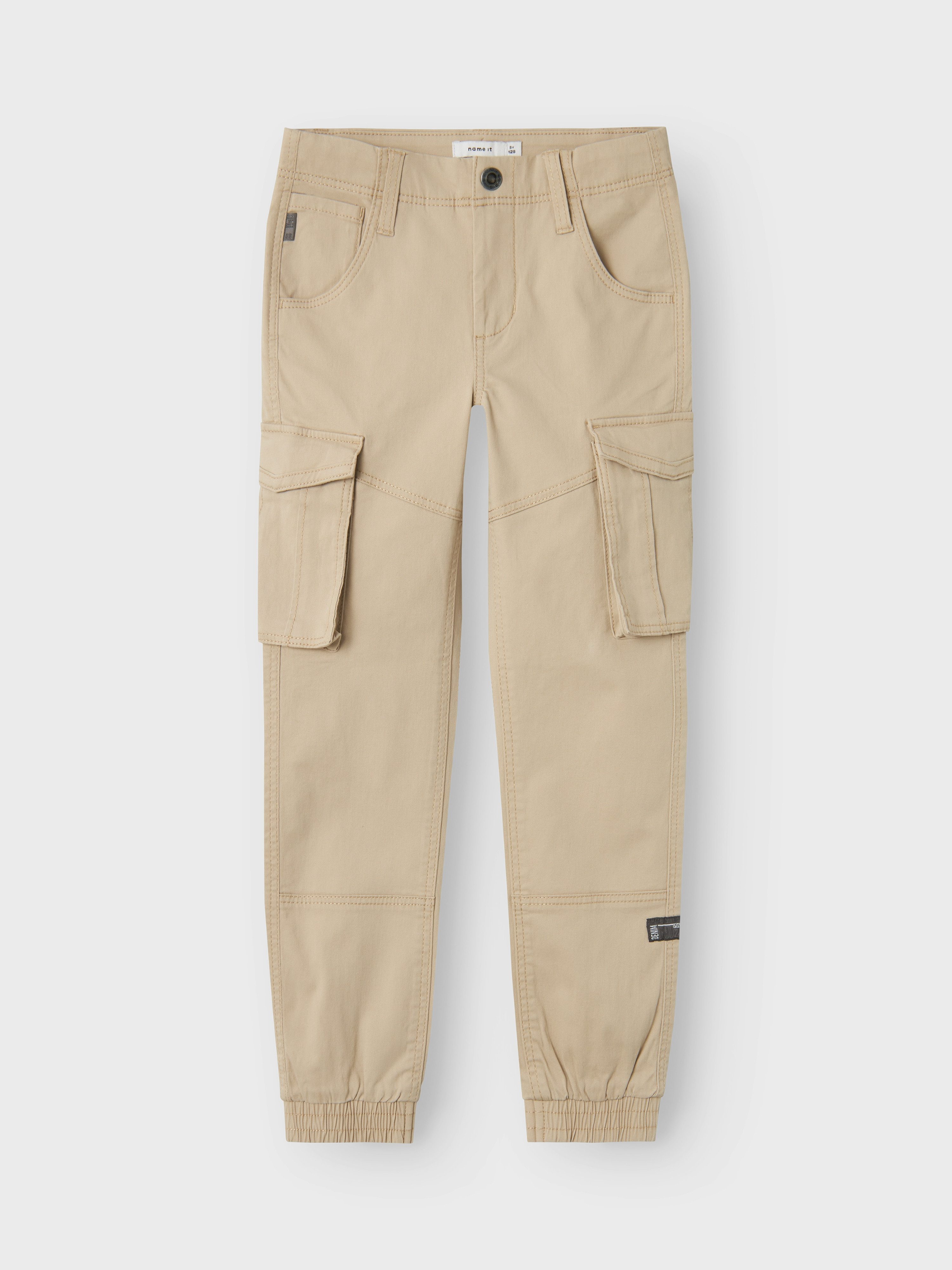 Name It Cargohose NKMRYAN – für Jungen mit verstellbarem Bund und Stretchkomfort unifarben, casual, regular fit, Twill