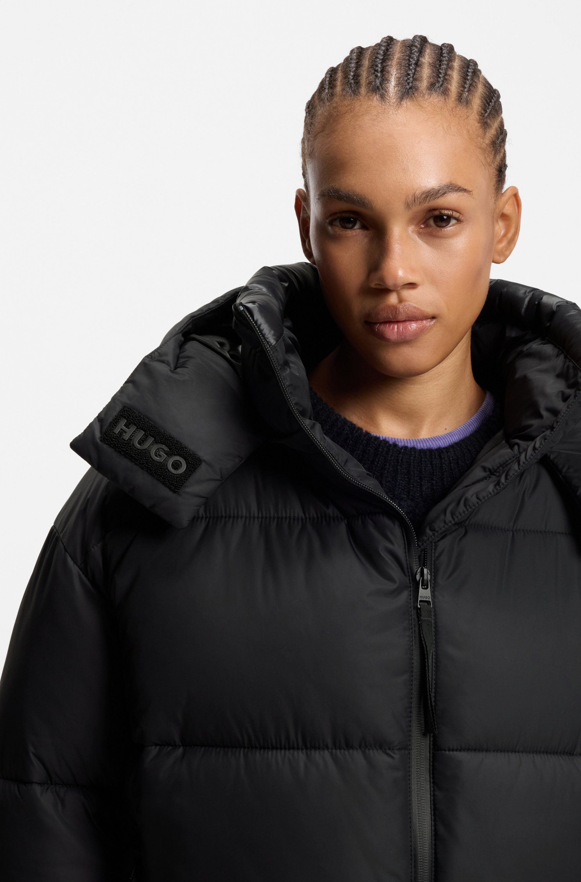 HUGO Steppjacke Farida im Relaxed Fit mit verkürzter Länge