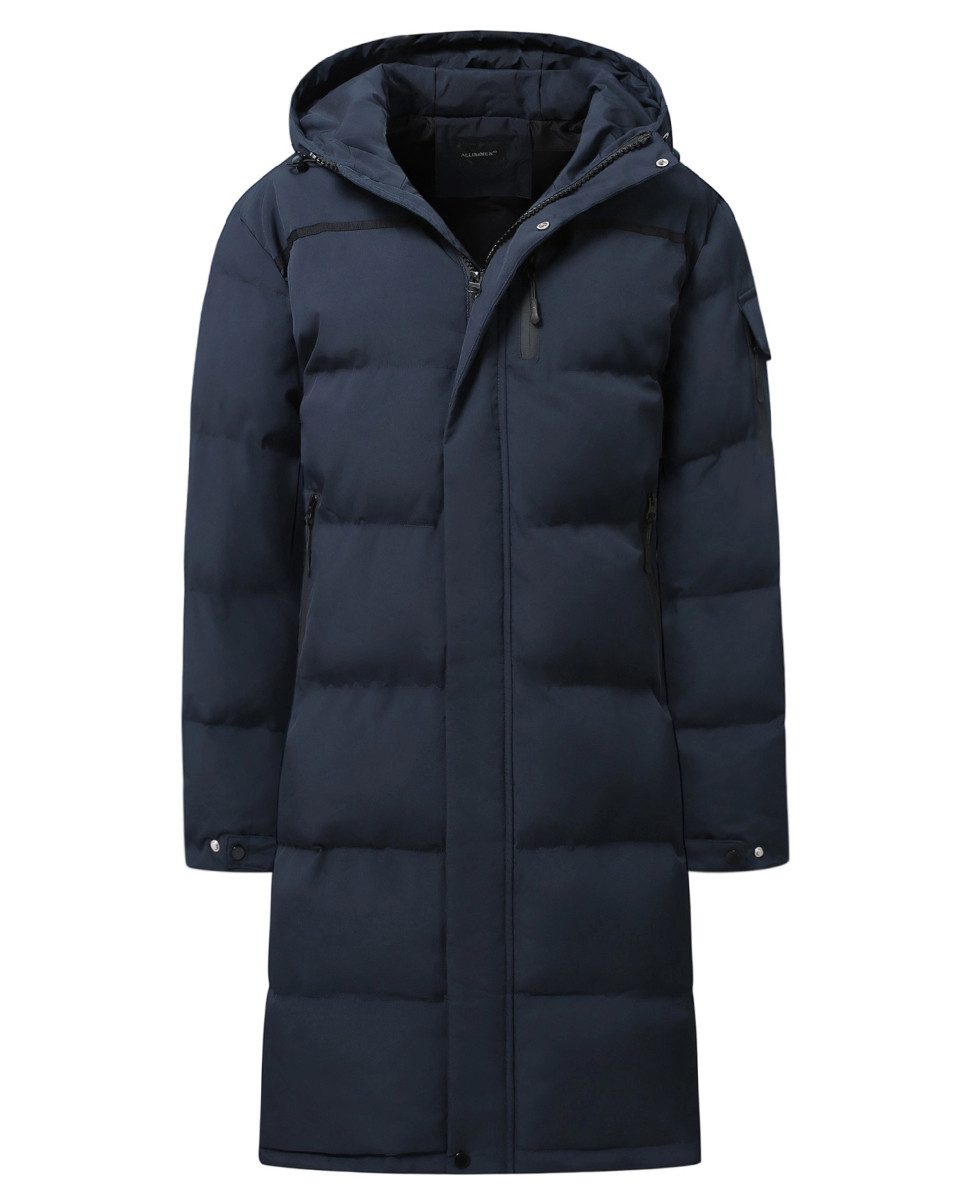 Allthemen Steppmantel mit Kapuze Herren Langmantel warmer Winterparka günstig online kaufen