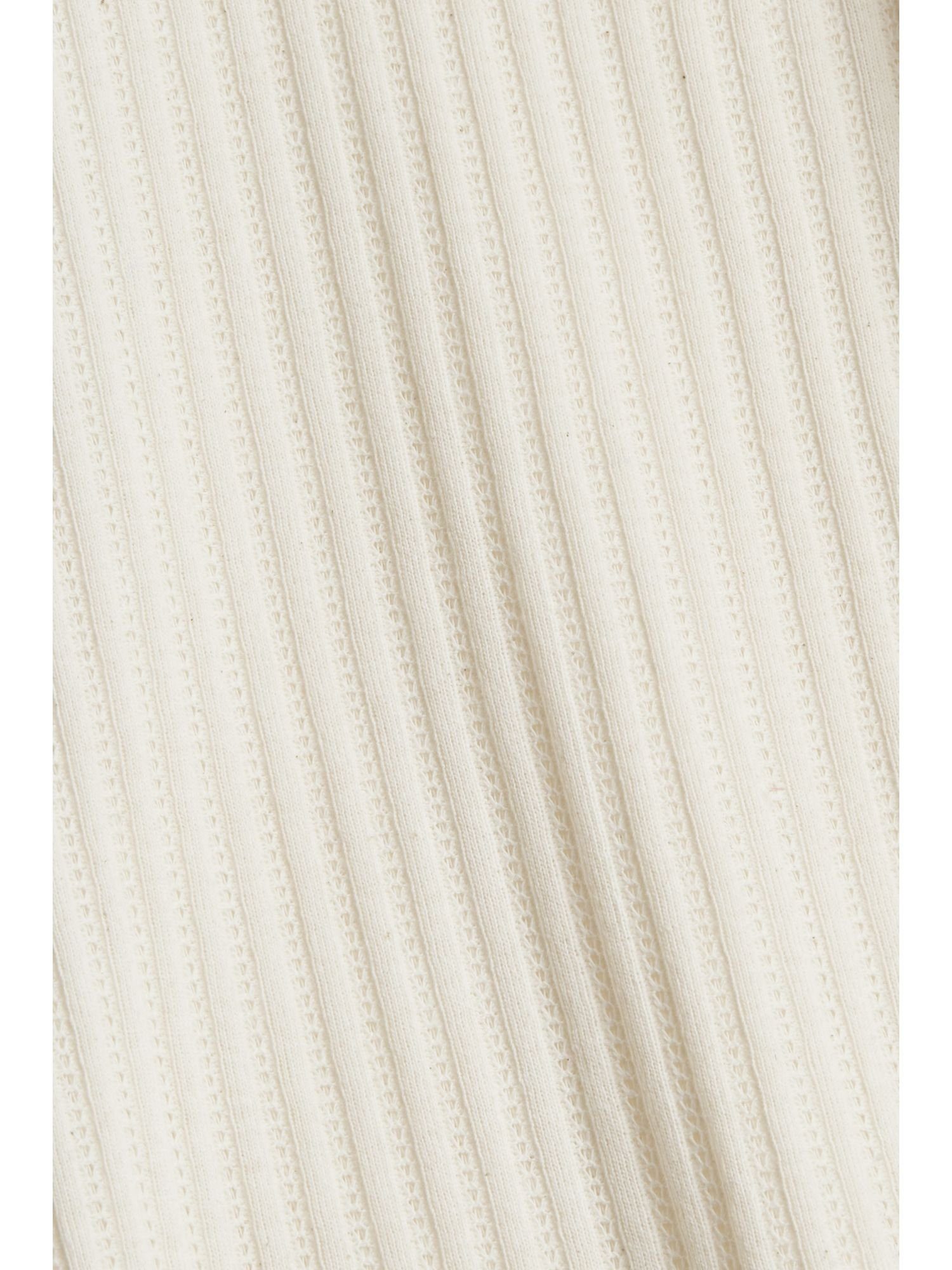 Esprit (1-tlg) WHITE edc mit OFF Recycelt: by T-Shirt T-Shirt Rückenausschnitt