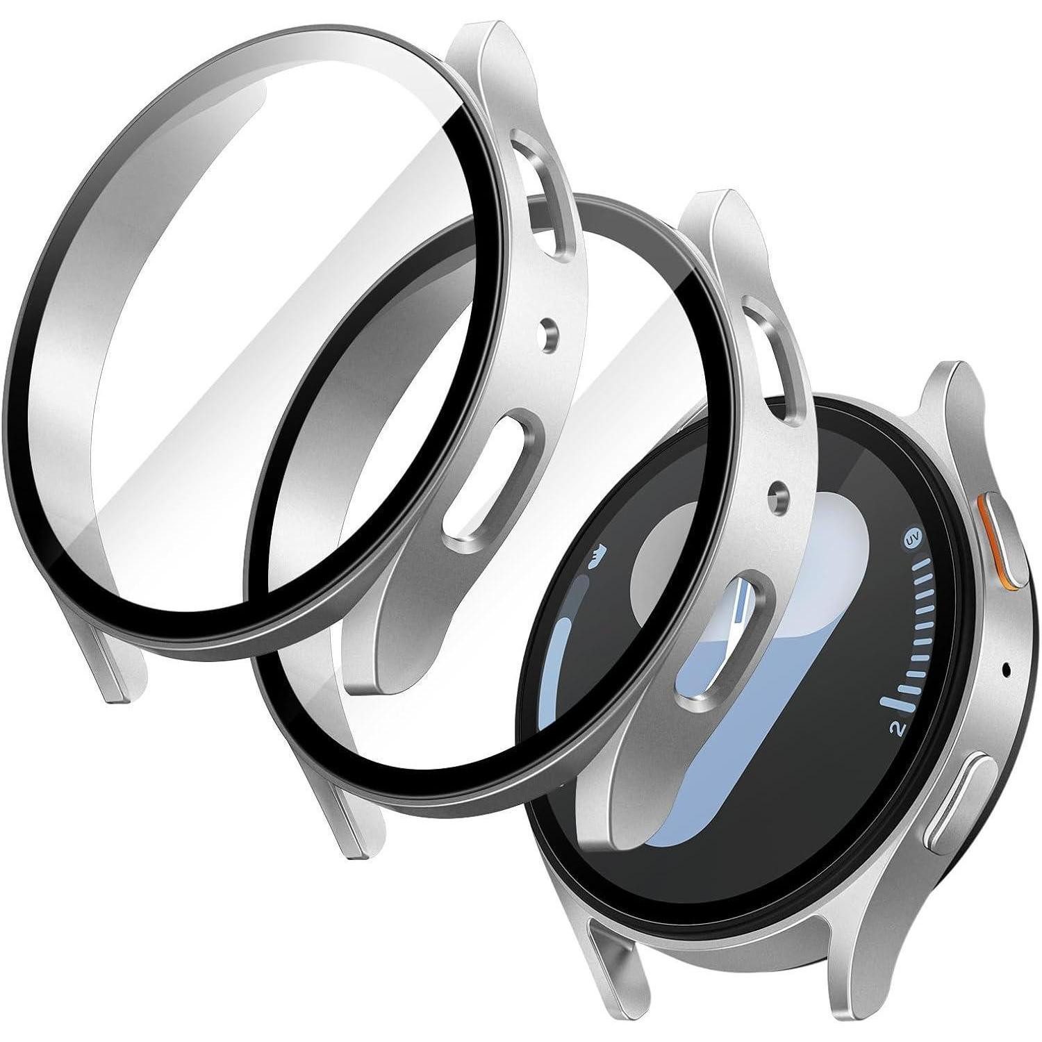 LuxusKollektion Smartwatch-Hülle Galaxy Watch 7 44mm Schutzhülle Silber 2er-Pack