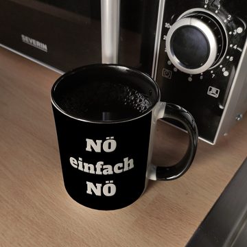 speecheese Tasse NÖ einfach Kaffeebecher Schwarz Besonders geeignet für Männer Frauen