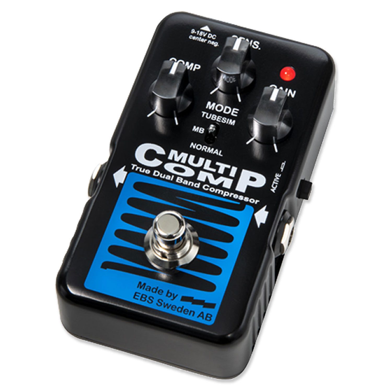 EBS E-Gitarre EBS Effektgerät Multicomp Kompressor Pedal für Bass Blue Label, Effektgerät, 1-St., Effektgerät, Analoger Hochleistungskompressor für E-Bass