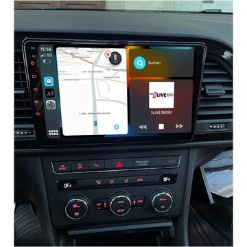 TAFFIO Für Seat Leon III 3 5F 9" Touchscreen Android Autoradio GPS CarPlay Einbau-Navigationsgerät