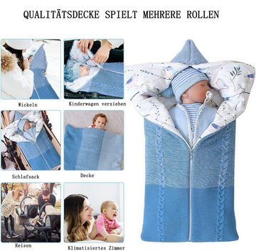 Babydecke Neugeborenen Wickeldecke, Multifunktional Schlafsack Kinderwagen Decke, Juoungle