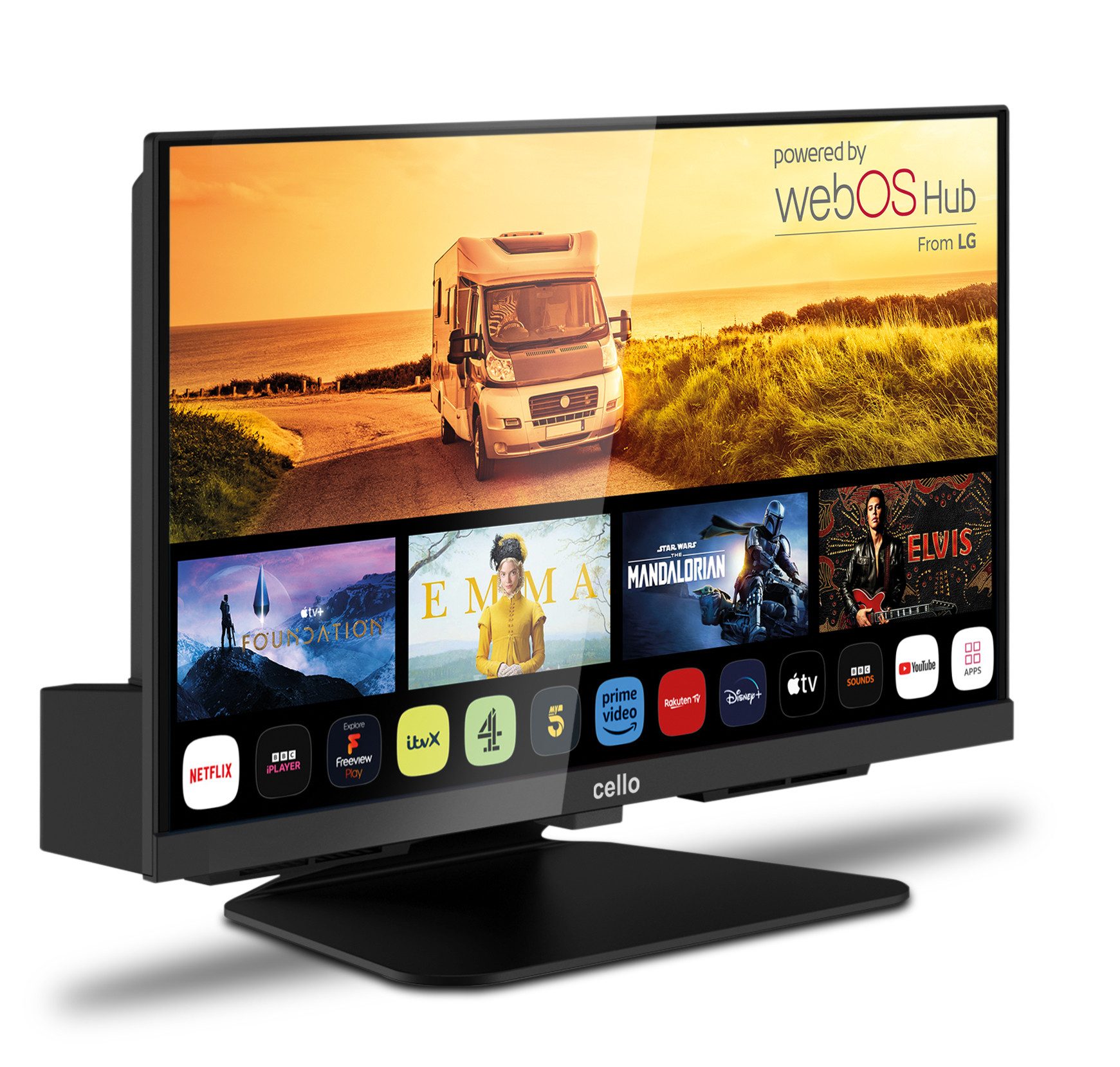 Cello 19 Zoll Camping 12V Smart WebOS Traveller LED-Fernseher (48,3 cm/19 Zoll, 1366 × 768 (HD Ready), Smart-TV)  ! RABATT: 30.78%