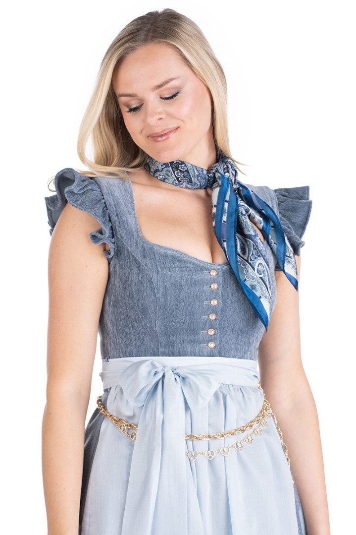 Dirndl Samt Dirndl 2tlg. - HOCHWINKEL - himmelblau