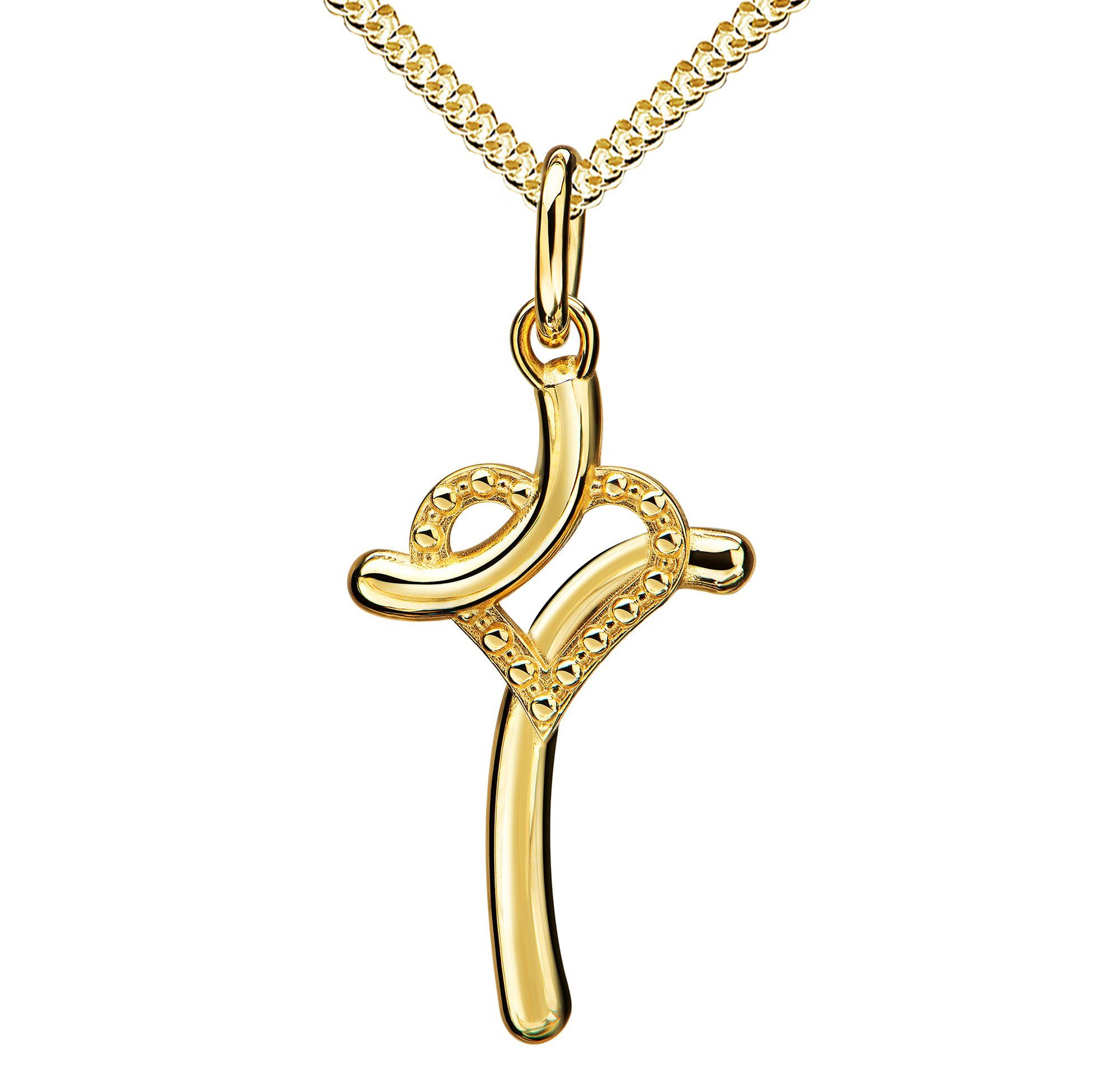 Kette mit Anhänger Kreuz Anhänger 585 Gold