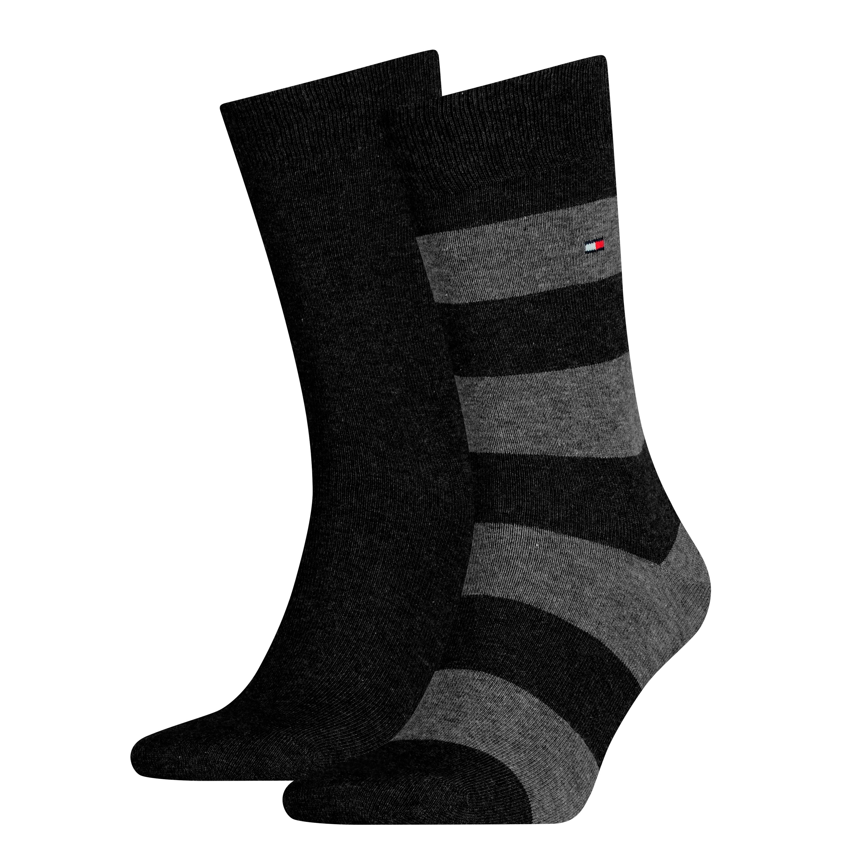 Tommy Hilfiger Socken TH MEN RUGBY SOCK 2P (2-Paar, 2 Paar) mit Rippenstrickbündchen, atmungsaktiv