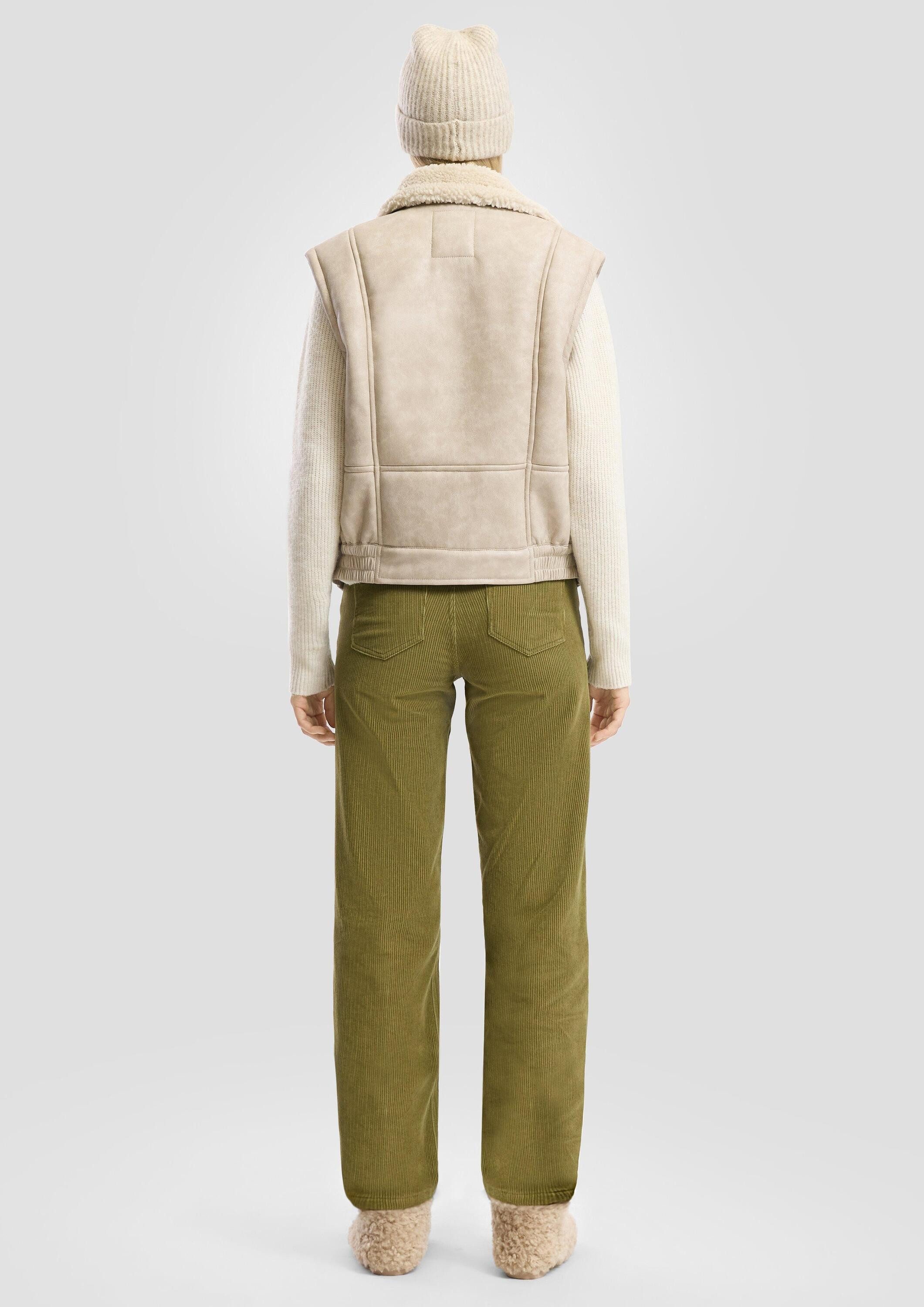 QS Outdoorjacke Outdoor-Weste Weste in Lammfelloptik