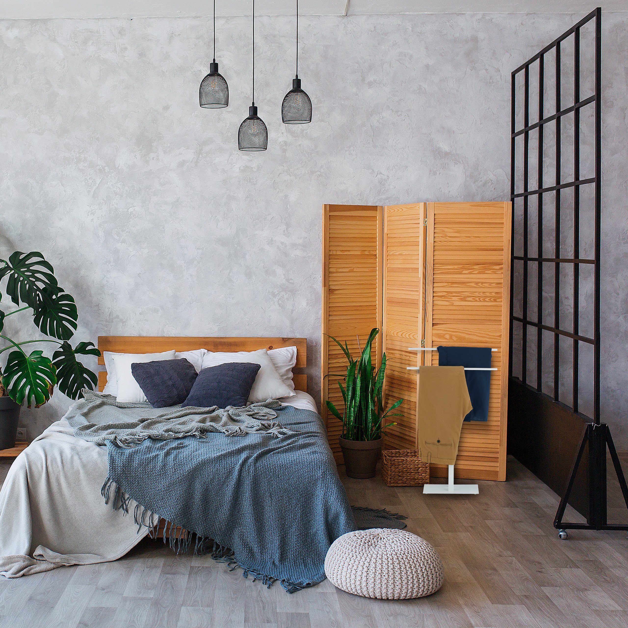 relaxdays Handtuchständer Weißer Handtuchständer T-Design – Bild 5 von 5