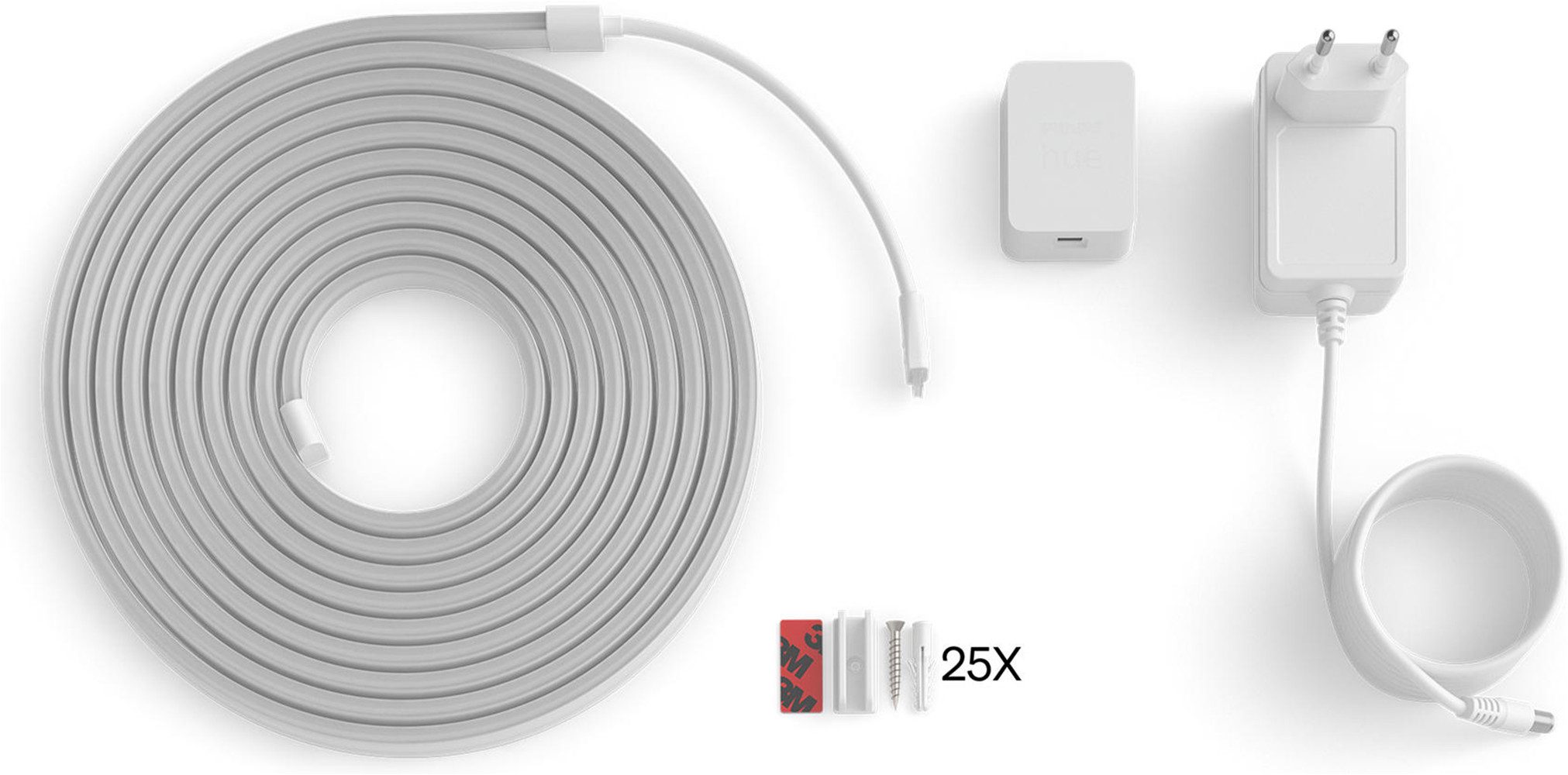 Philips Hue LED-Streifen Essential Flex Gradient LED-Streifen RGBIC farbfähig, lebendige Farben, flexible Innenbeleuchtung, komp. mit gängigen Smart-Home-Assistenten
